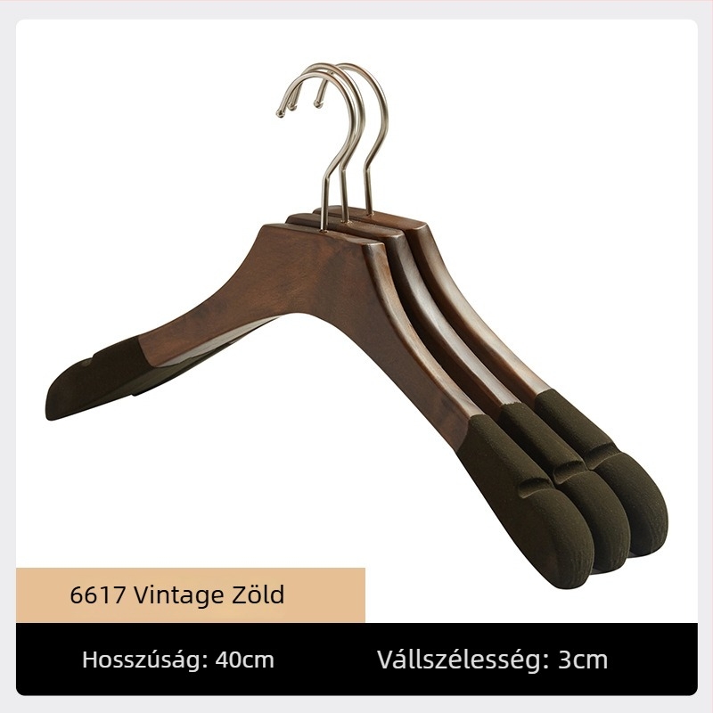 Ruhafogas tömör fából flocking bevonattal, csúszásmentes, vintage stílusú, háztartási használatra