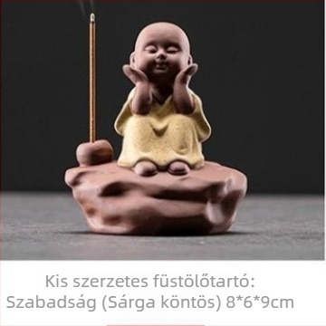 Kerámia kis szerzetes tömjén tartó – ház körüli dekoráció, tea pet, új kínai stílus