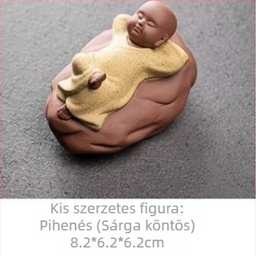 Kerámia kis szerzetes tömjén tartó – ház körüli dekoráció, tea pet, új kínai stílus