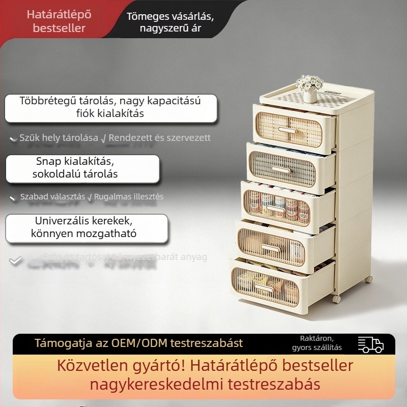 Multifunkcionális fiókos tároló szekrény hálószoba és nappali számára — a játékok, könyvek és ruhák tárolására