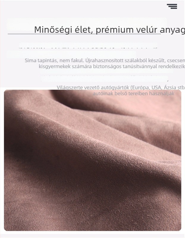 Autóba szánt zsebkendő-tartó velúr textúrájú plüssből, függő kialakítás