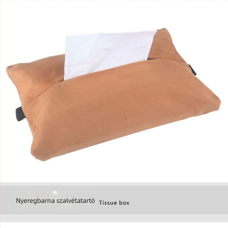 Autóba szánt zsebkendő-tartó velúr textúrájú plüssből, függő kialakítás