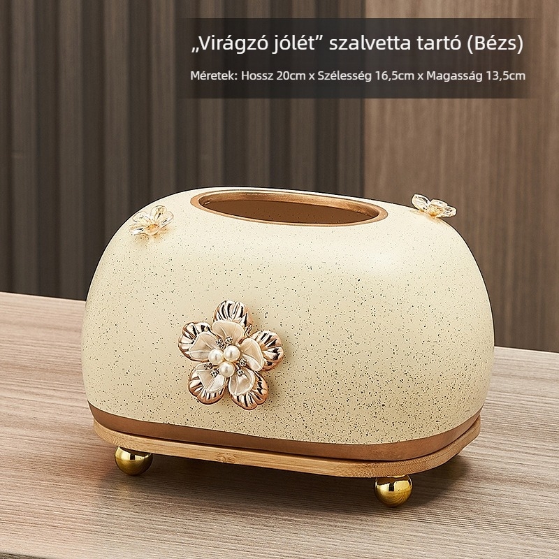 Kerámiából készült papírzsepi tartó nappalira, új kínai stílusú asztali dekoráció
