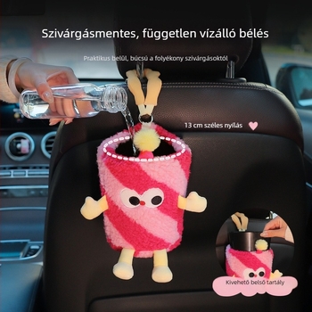 Plüssös rajzfilm szörny autópapírzsebkendő-doboz – függő hátsó ülés tartó, belső autó kiegészítő