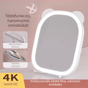 LED sminktükkör asztali világítással, otthoni használatra