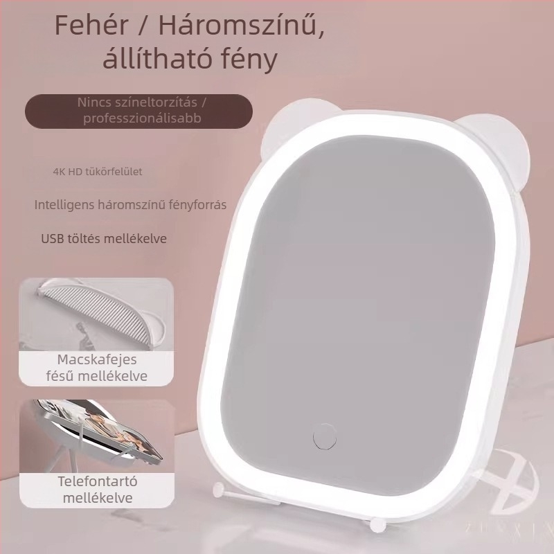 LED sminktükkör asztali világítással, otthoni használatra