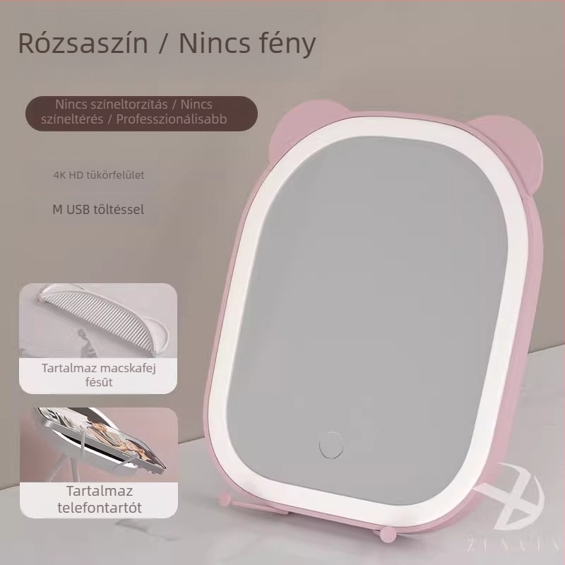 LED sminktükkör asztali világítással, otthoni használatra