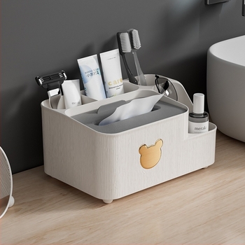 Papírzsebkendő doboz és asztali szervező nappalira és dohányzóasztalhoz; skandináv egyszerű design, aranyos, távirányító tárolóval, többfunkciós.
