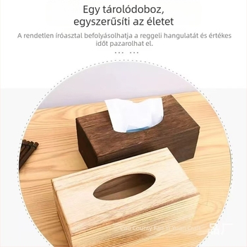 Fából készült papírtörlő tartó, multifunkcionális tároló doboz a nappaliba és a fürdőszobába