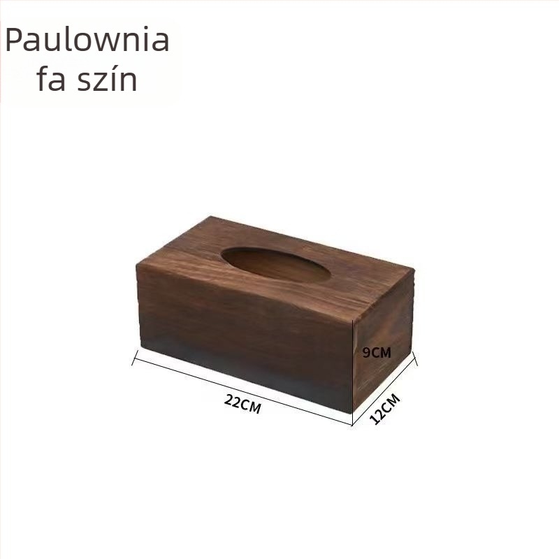 Fából készült papírtörlő tartó, multifunkcionális tároló doboz a nappaliba és a fürdőszobába