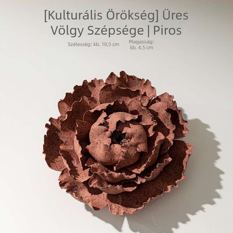 Hi Chun Kézzel gyúrt peónia kerámiavirág – Zen stílusú füstdiffúzor és aromaterápia, kerámia dísz