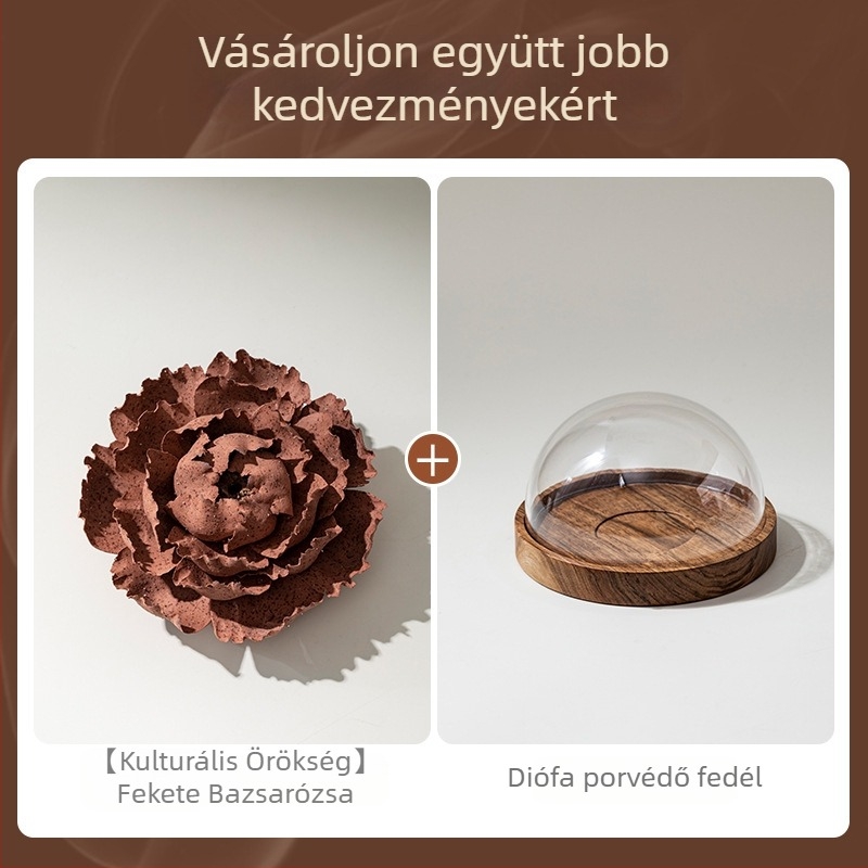 Hi Chun Kézzel gyúrt peónia kerámiavirág – Zen stílusú füstdiffúzor és aromaterápia, kerámia dísz
