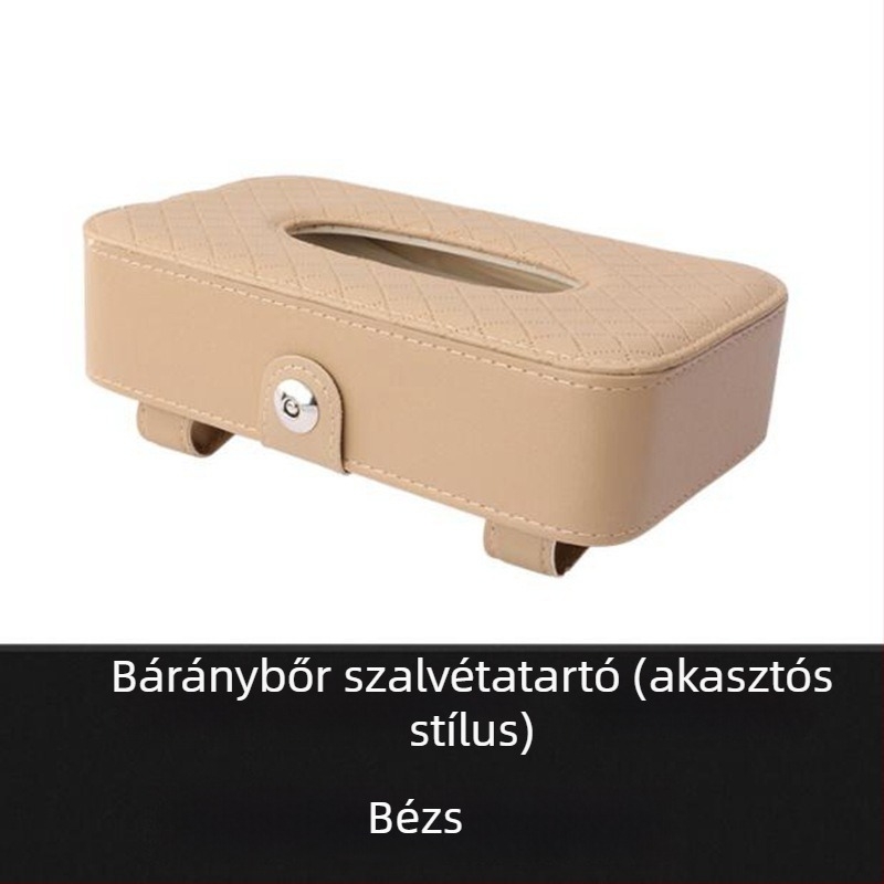 Bőr autózsepi tartó — függő tároló a napellenzőhöz és az ülés hátuljához