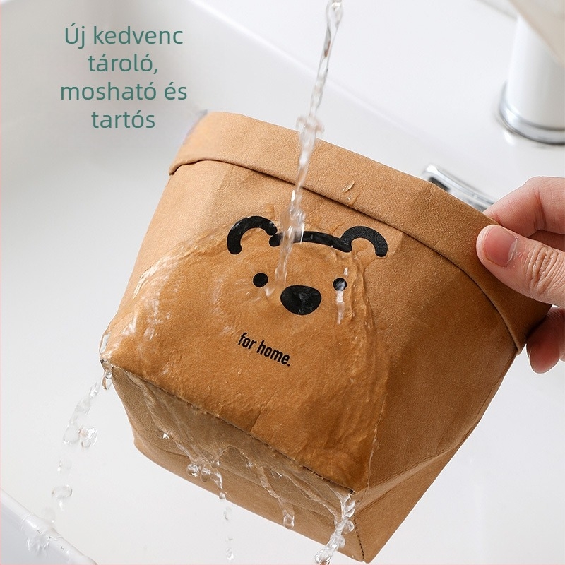 Anqin mosható vastag Kraft papír tároló táska osztóval, cserepes növények, kozmetikumok és fürdőszoba számára