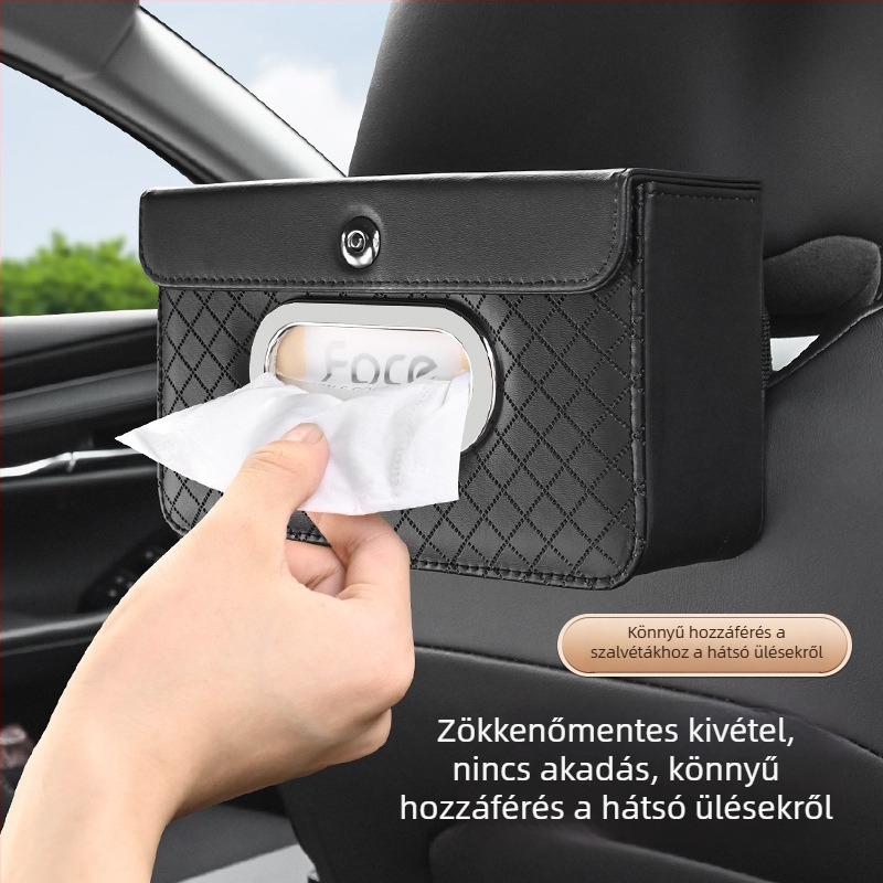 Bőr autózsebkendő tartó – napellenző verzióhoz és a hátsó üléshez
