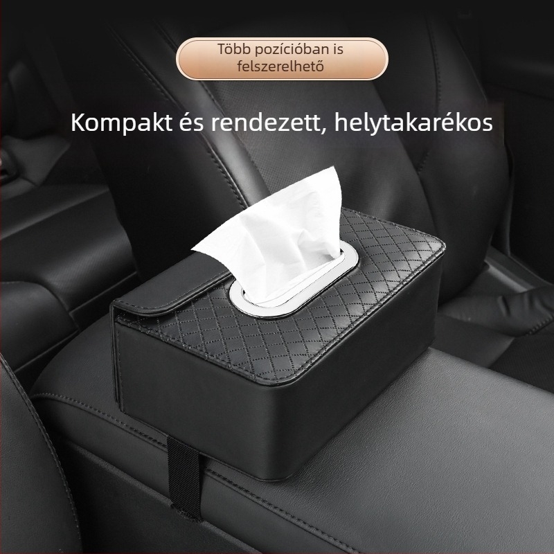Bőr autózsebkendő tartó – napellenző verzióhoz és a hátsó üléshez