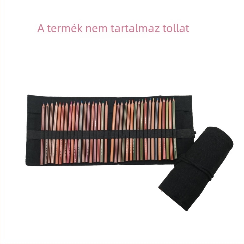 Többfunkciós kézzel készített roll-up tolltartó, nagy kapacitású, vászonból készült, tároló színes ceruzákhoz és skicc-markerekhez
