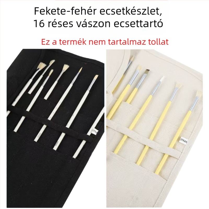 Többfunkciós kézzel készített roll-up tolltartó, nagy kapacitású, vászonból készült, tároló színes ceruzákhoz és skicc-markerekhez
