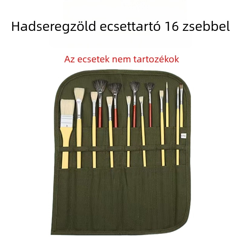Többfunkciós kézzel készített roll-up tolltartó, nagy kapacitású, vászonból készült, tároló színes ceruzákhoz és skicc-markerekhez