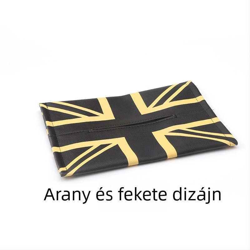 BMW Mini autóhoz készült bőr zsebkendő tartó Union Jack mintával