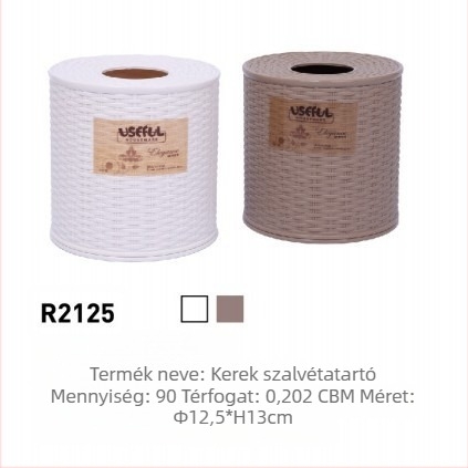 Kör alakú papírzsebkendő-doboz imitált rattan mintával, asztali használatra, vízálló, modern dizájn