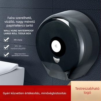 ABS műanyag nagy toalettpapírtartó tekercshez, lyukas fedéllel, fürdőszobába