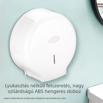 ABS műanyag nagy toalettpapírtartó tekercshez, lyukas fedéllel, fürdőszobába