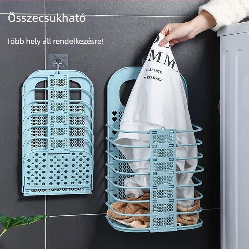 Összecsukható piszkos ruhák kosara, falra szerelhető tárolókosár, nagy fürdőszobai kosár, otthoni használatra