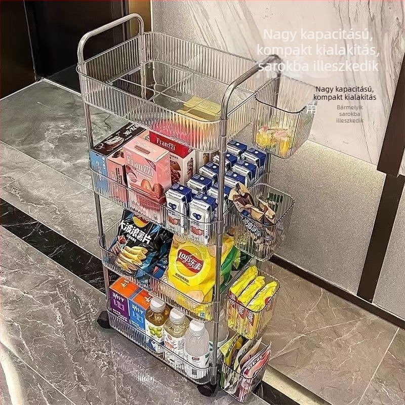 Akril fürdőszobai padlón álló tároló kozmetikumok számára több polccal