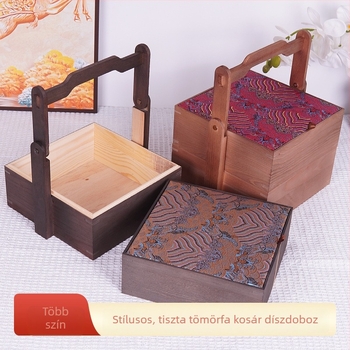 Kínai stílusú kétszintes fa ajándékdoboz újévi süteményekhez