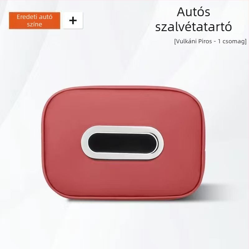 Autózsepi tartó bőrrel, hevederrel, hátsó ülés támla mögötti zsepi tartó, autó belső kiegészítő