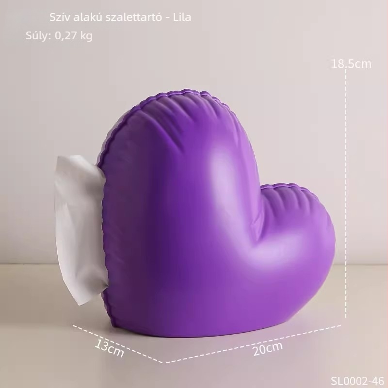 Szív alakú papírzsepi-doboz otthoni használatra, modern és elegáns dizájn íróasztalra és kávéasztalra