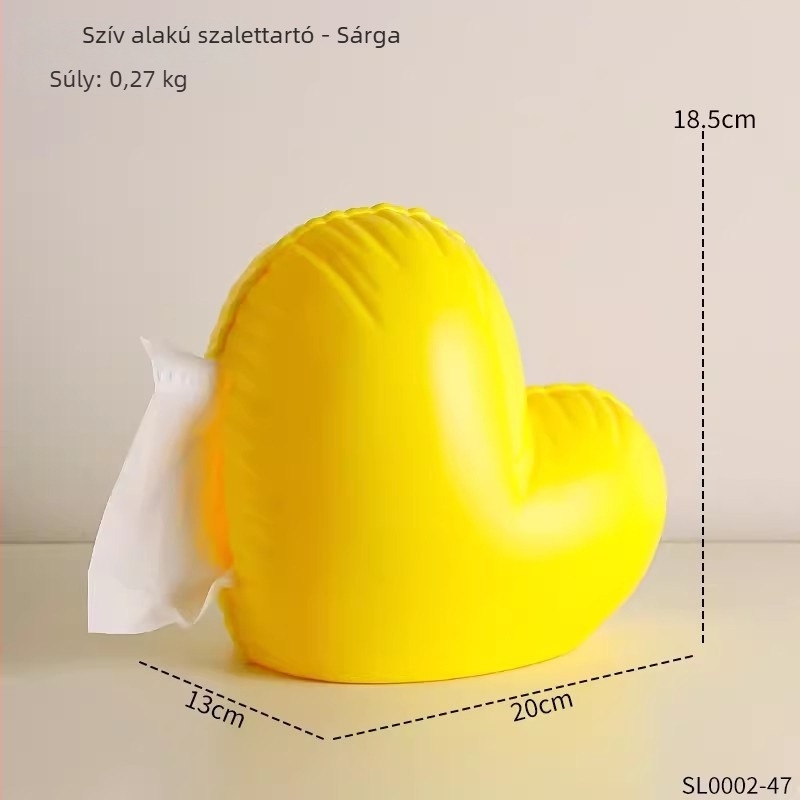 Szív alakú papírzsepi-doboz otthoni használatra, modern és elegáns dizájn íróasztalra és kávéasztalra