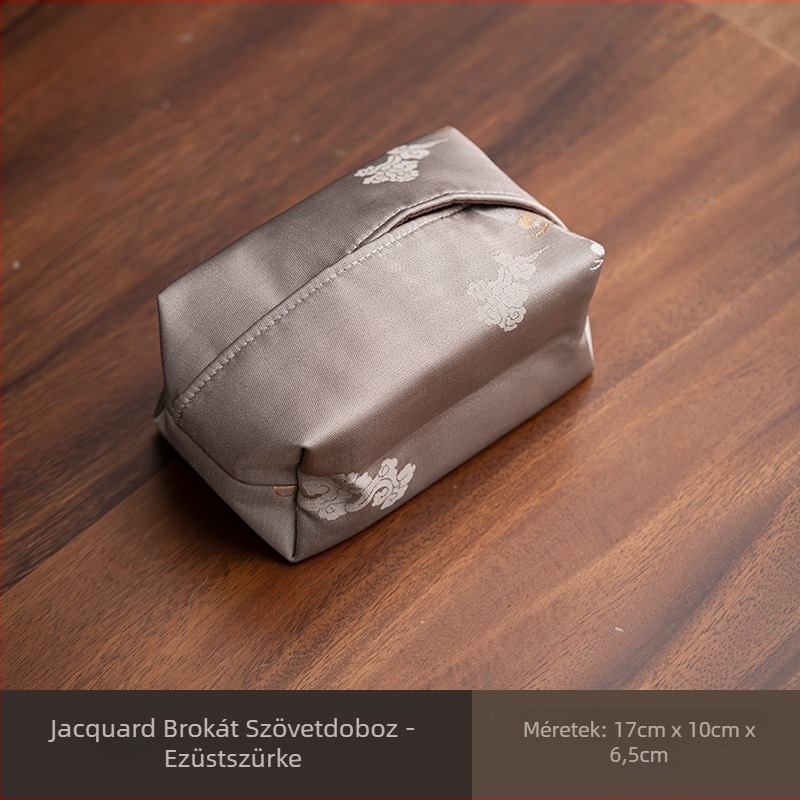 Brokat szalvétatartó és textil szalvétadoboz Cloud Pine mintával, kínai stílusú teaceremóniához, teaházban, porvédett mindennapi használatra