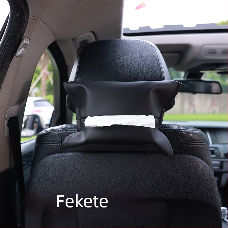Bőr autózsebkendő-doboz, függő zsebkendő tasak az ülés hátuljához és a karfához