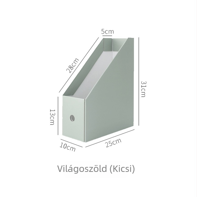 Zöld hullámkartonból készült asztali szervező, tároló doboz és könyvállvány