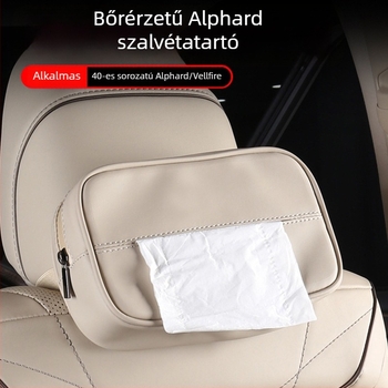 Bőr autózsebkendő-tartó Alphard 40 Serieshez, 15–24 modellhez, belső autó kiegészítő