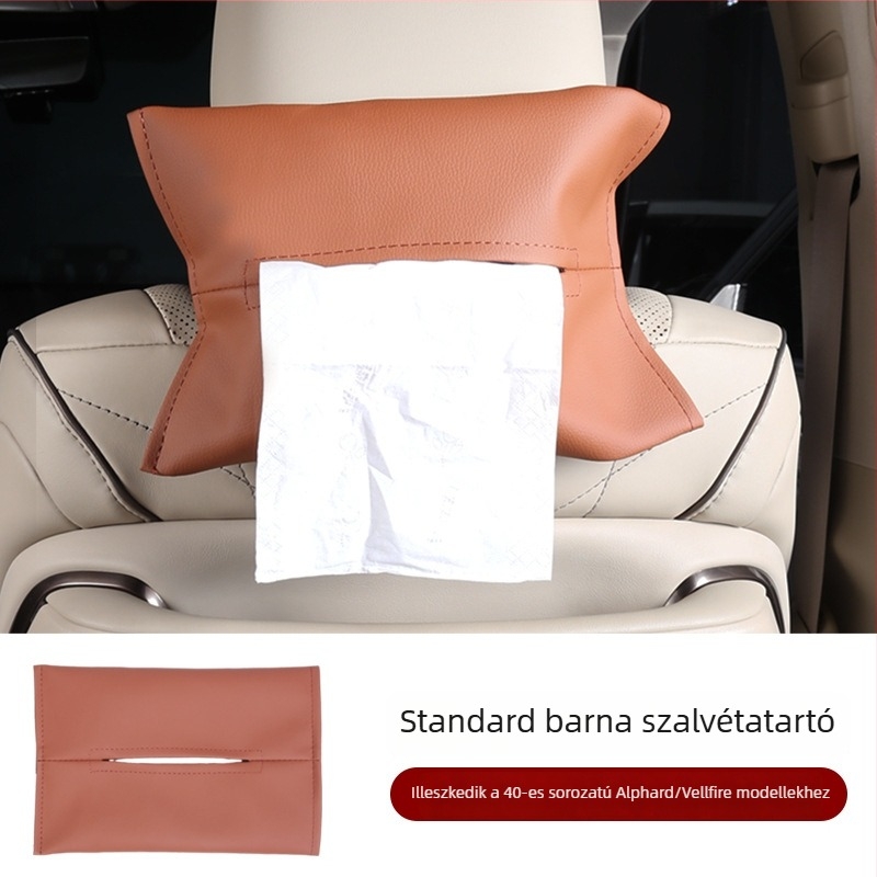 Bőr autózsebkendő-tartó Alphard 40 Serieshez, 15–24 modellhez, belső autó kiegészítő