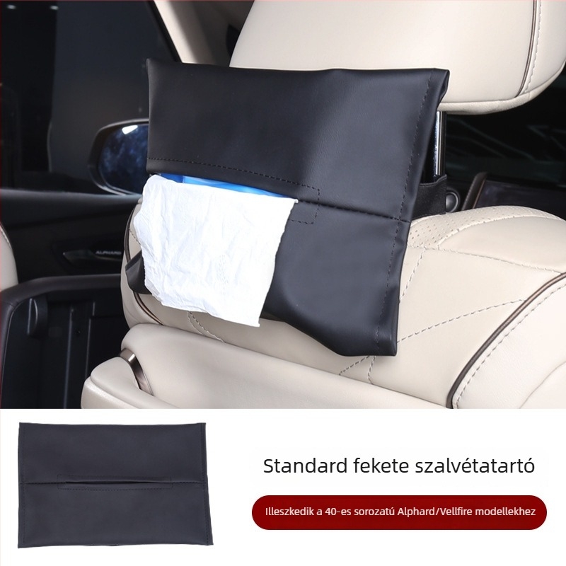 Bőr autózsebkendő-tartó Alphard 40 Serieshez, 15–24 modellhez, belső autó kiegészítő