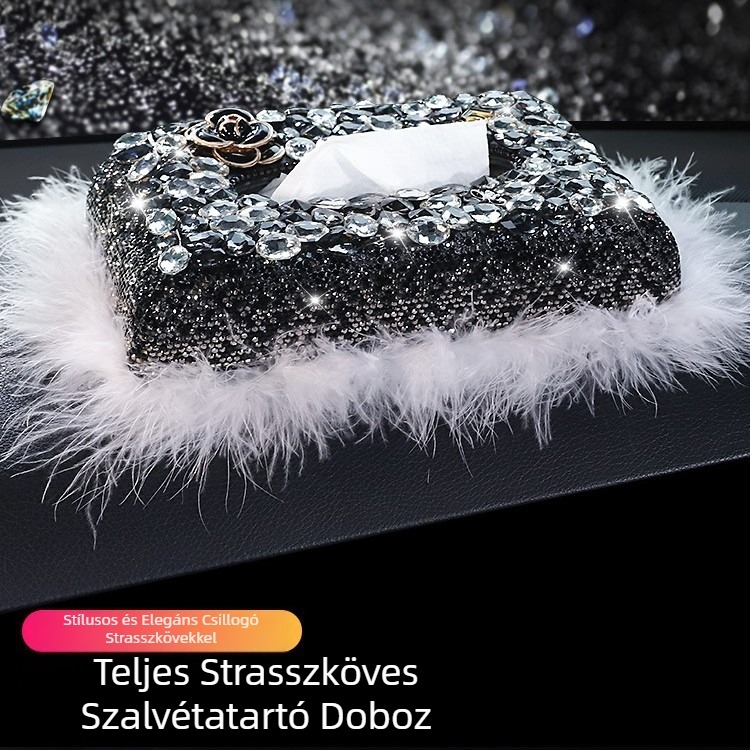 Bőr autózsebkendő tartó – univerzális ülésre szerelhető, divatos autó kiegészítő