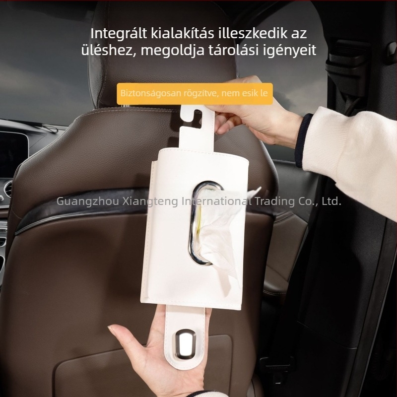 Autóba való zsebkendő tartó, hátsóüléshez akasztható oldaltároló táska, nagy tároló