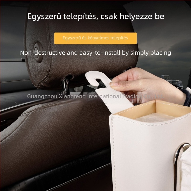 Autóba való zsebkendő tartó, hátsóüléshez akasztható oldaltároló táska, nagy tároló