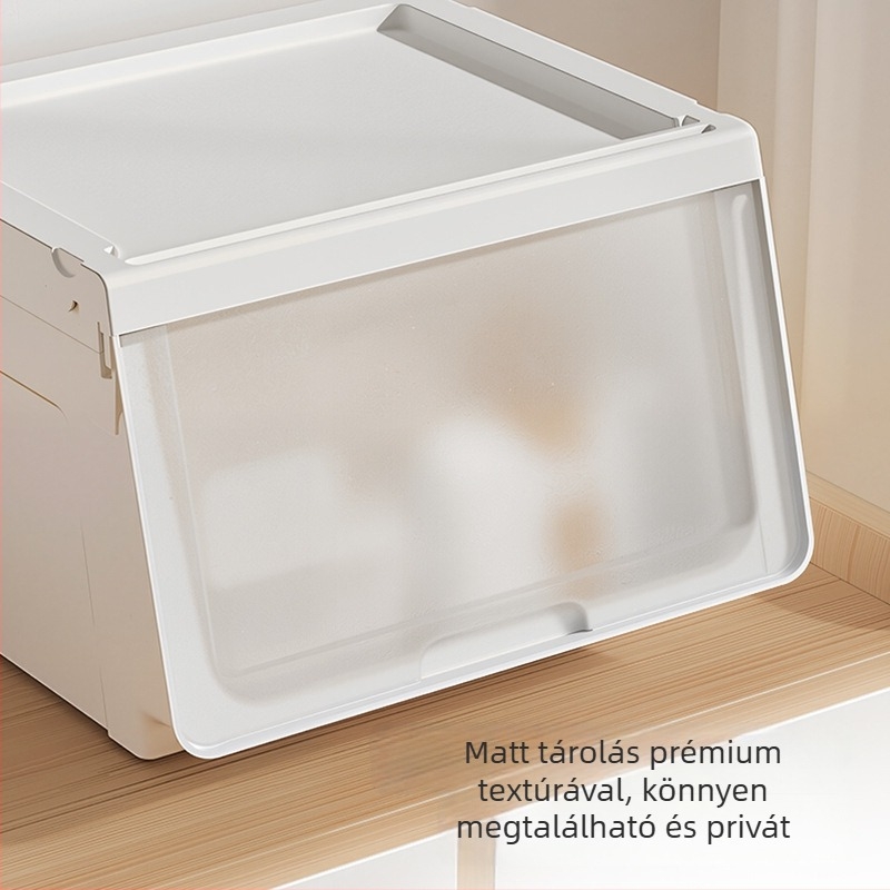 Otthoni tároló doboz felnyíló tetővel, ruhák és játékok rendezője, műanyag tároló szekrény fiókos kivitelben