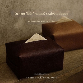 PU bőr szalvétatartó doboz, nappaliba és autóba, magas minőségű, Új kínai stílus, könnyű luxus tároló otthonra