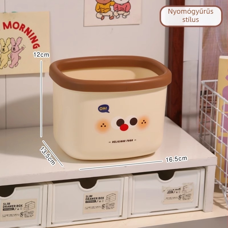 Aranyos asztali szemetes, mini, 4L, kompakt kuka irodába vagy kollégiumba
