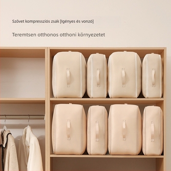 Szatén tömörítő tároló táska – hordozható, nagy kapacitású, takarókhoz, pehelykabáthoz és selyem ágyneműhöz