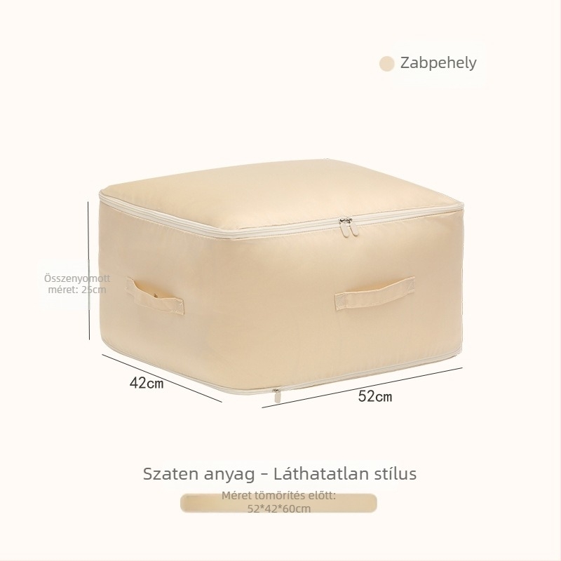 Szatén tömörítő tároló táska – hordozható, nagy kapacitású, takarókhoz, pehelykabáthoz és selyem ágyneműhöz