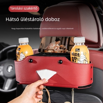 Új bőr autóülés hátsó részéhez illeszkedő tároló – multifunkcionális tároló és zsebkendő tartó