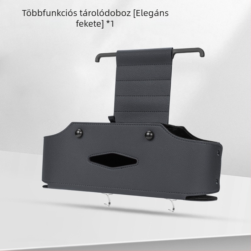 Új bőr autóülés hátsó részéhez illeszkedő tároló – multifunkcionális tároló és zsebkendő tartó