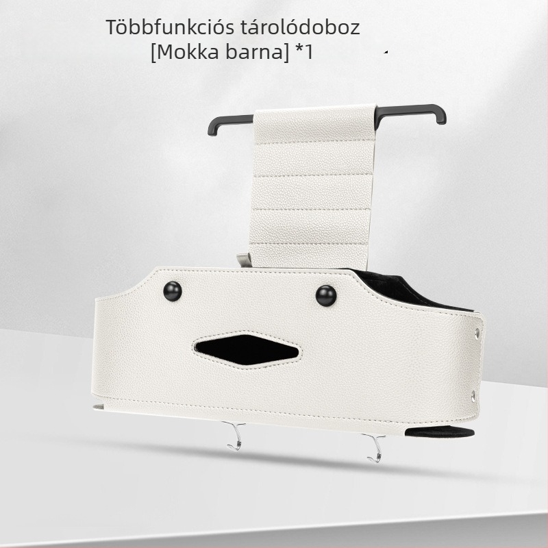 Új bőr autóülés hátsó részéhez illeszkedő tároló – multifunkcionális tároló és zsebkendő tartó